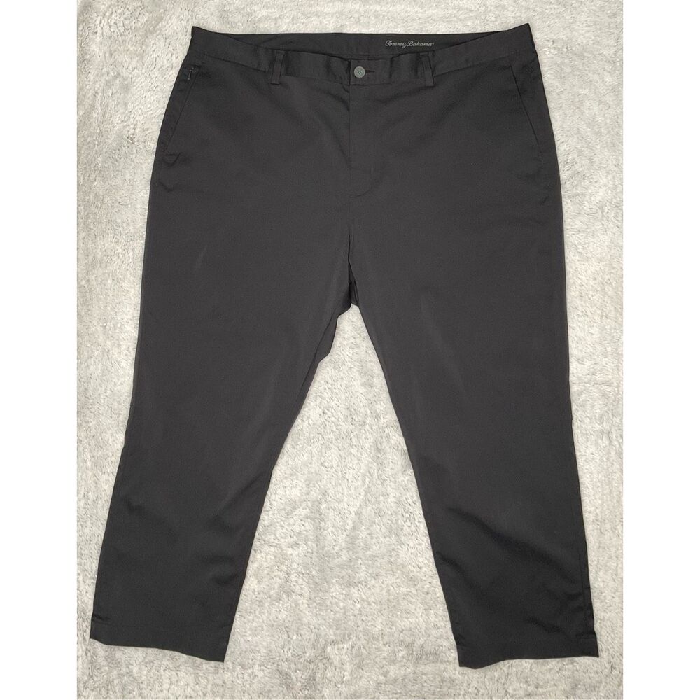 New Tommy Bahama Boracay Pants Men 42x30 Black Chinos Poly Spandex(Real 44x27)